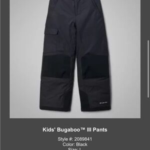 Columbia Kids' Bugaboo III Pants - Black Snow & Winter Pants